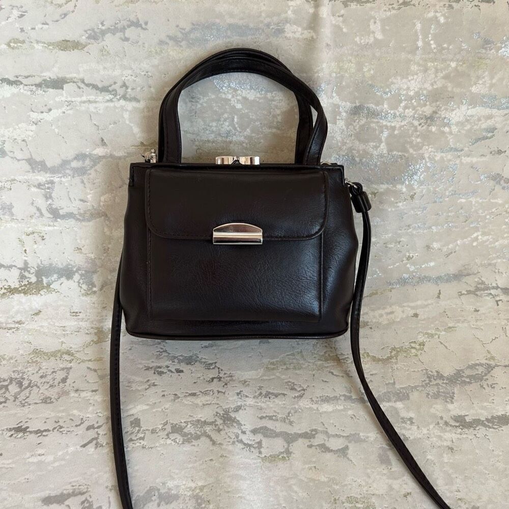 Y2K Chocolate brown Vinyl Mini Micro Bag
